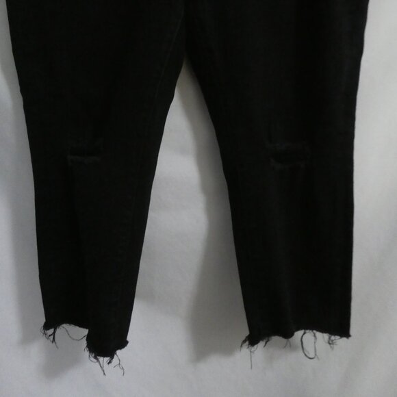 JOE FRESH + | size 16 | Classic Slim | Black Distressed Bermuda Denim Jeans - Picture 7 of 16